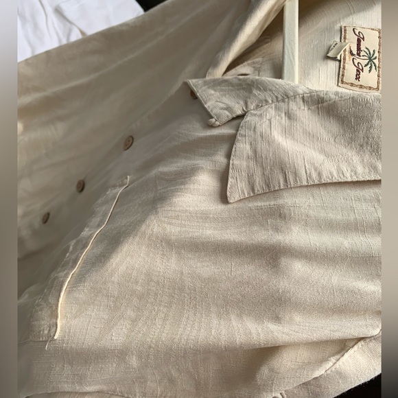 Jamaica Jaxx Mens Silk Button Down Shirt, Palm Print, Large, Good Condition - Picture 8 of 16